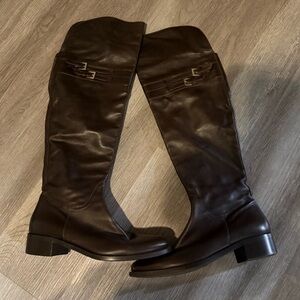 Browns Couture Brown Knee-High Italian Leather Boots